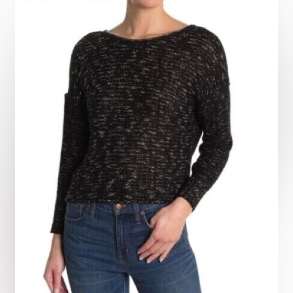 Abound Women's Twist Back Sweater in Black & White Size Medium - Picture 1 of 4